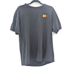 Nelk Boys Black Distressed Faded Cotton Graphic T-Shirt Size Large